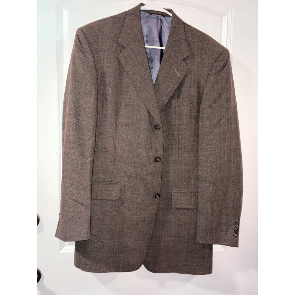 Hart Schaffner Marx 40L Sport Coat/Blazer Brown 3-button Parisian 100% Wool